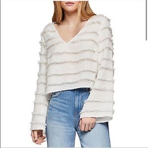 NWT BCBGeneration Striped Fringe Top Small